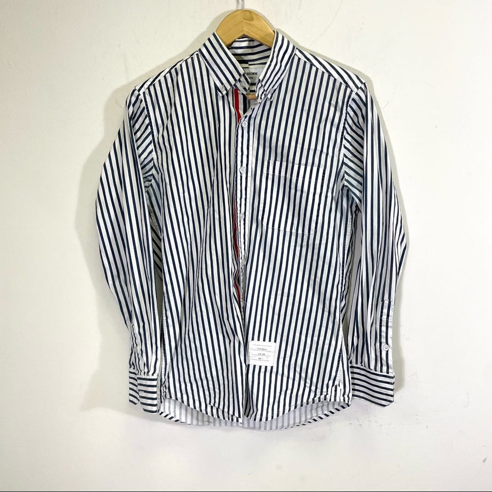 thom browne striped button down size 1